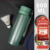 木吉乇（mojito）便携塑料水杯茶杯男女学生运动夏天水瓶大容量水壶 绿色