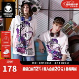 闪电潮牌（GENANX）太空棉夏季T恤男嘻哈情侣装宽松字母印花动漫五分袖潮流短袖 白色 S