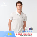 哈吉斯（HAZZYS）男装 夏季款上衣轻商务通勤多色百搭短袖POLO衫男ASTZE0BBX26 米黄色OW L (175/96A 48)