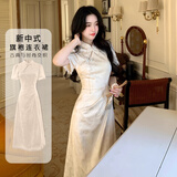 简拉熊夏季女装2025年新款长裙国风少女新中式气质穿搭汉服旗袍连衣裙子 白色L【105-115斤】