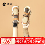快乐玛丽（J&M）雪地靴女2024冬季新款短筒靴加绒保暖女靴时装皮毛一体棉鞋女东北 驼色【经典爆款 雪地畅行】 37 235mm