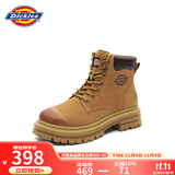 Dickies女士马丁靴高帮时尚情侣靴百搭工装靴女 土黄 男女款-38 