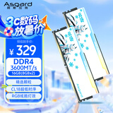 阿斯加特（Asgard）16GB(8GBx2) DDR4 3600 台式机内存条 吹雪联名款 RGB灯条 精选颗粒 CL18 白色