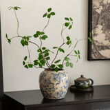 范爷家复古青花瓷花瓶高级感美式鲜花水培陶瓷干花花器冬青红果石榴果