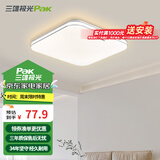 三雄极光 led吸顶灯全光谱护眼灯具北欧简约客厅卧室灯餐厅书房全屋套餐 柔线餐厅|卧室灯24W 壁控方形