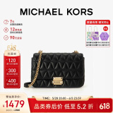 MICHAEL KORS礼物轻奢MK女包SLOAN小香风链条单肩斜挎腋下包 大号 黑色/金色