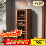 安尔雅新中式鞋柜门口简易鞋架家用收纳透气大容量多层玄关柜 单门款