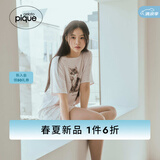 gelatopique25春夏新品女睡衣套装猫咪波点T恤短裤PWCT251343 粉色 均码