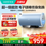 华帝（VATTI）热水器电热水器节能一级能效国家补贴家用3300W双管速热出水断电电子镁棒终身免换热水器 60L 3300W 出水断电更安全/手机远程遥控