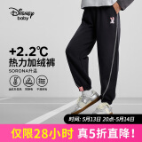 迪士尼（DISNEY）童装儿童女童加绒针织分割长裤时尚洋气裤子24冬DB441AA12黑160