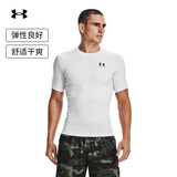 安德玛（Under Armour）UA HeatGear 男子舒适训练健身短袖紧身衣1361518 白色100 L