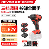 大有（Devon） 电动扳手5733锂电冲击扳手电圆锯木工架子工汽修扳手电动风炮 5733 双电5.0Ah快充（75W）