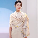达芬奇密码真丝丝巾女春夏高档桑蚕丝绸披肩围巾女妈妈生日礼物 和风物语