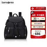 新秀丽（Samsonite）通勤休闲女士双肩包翻盖包包女包书包背包礼物送女友 KP2黑色