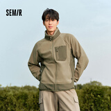森马（Semir）夹克男冬季抗静电摇粒绒宽松外套撞色拼接户外风109724108103