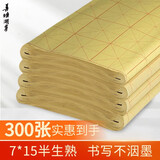 善琏湖笔宣纸米字格毛边纸 毛笔书法纸 28格竹浆描红临摹初学软笔书法练习 7cm*15格米字格-加厚300张