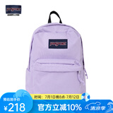 JANSPORT杰斯伯书包轻便双肩包男女旅行包简约背包电脑包学生校园 4QUT5M9暮山紫/风信紫-侧边袋