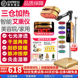 皇家美艾艾灸家用仪器一体机美容院理疗熏蒸仪无烟热敷智能温灸艾炙电烤灯 金色旗舰版【干湿两用+脉冲+刮痧+三仓加热】