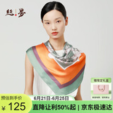 丝界重磅真丝丝巾女素绉缎100%桑蚕丝大方巾时尚印花披肩礼盒装