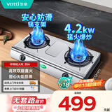华帝（VATTI）燃气灶 家用台式 4.2kW易打理熄火保护 不锈钢面板双灶台灶具 JZT-i10035A【天然气产品】