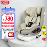 感恩儿童安全座椅0-4-12岁360度旋转 ISOFIX 瑞亚丝雾米