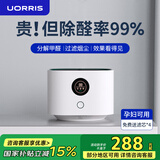 UORRIS德国欧瑞氏空气净化器除甲醛新房家用桌面办公室小型除烟味去醛神器 清新白 【含耗材丨除醛率99%】 实时检测丨主动捕捉丨效果可视化