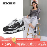斯凯奇休闲运动鞋 D'lites 黑白熊猫款 情侣款男女同款黑色/白色 35