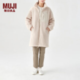 无印良品 MUJI 男女通用 羊羔绒大衣再生抓绒  柔软摇粒绒外套 ABJ95C2A 浅米色 S-M