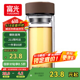 富光 男女士双层玻璃杯 高硼硅玻璃304茶隔水杯子 带茶隔泡茶杯500ml