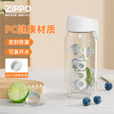 ZIPPO学生运动水杯大容量塑料杯子夏季tritan水杯运动水壶健身随行水瓶 宁静白（便捷随行）600ml