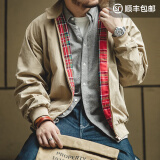马登工装 美式复古立领哈灵顿夹克G9短款保暖防风机车情侣款外套男 卡其色 L