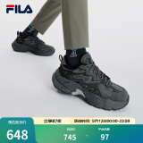 斐乐（FILA）蕨草鞋FERN男鞋户外老爹鞋休闲鞋时尚舒适运动鞋 阴影灰/黑-DB 40