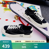 FILA FUSION斐乐女鞋帆布鞋女 低帮板鞋POP轻质帆布鞋休闲运动鞋女 黑-BK 37.5