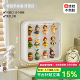 KAMAN盲盒收纳盒泡泡玛特手办展示架透明防尘大容量潮玩具模型展示柜子 壁挂款【月莹白/三层】1个