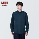 无印良品 MUJI 男式 棉水洗牛津 纽扣领 长袖衬衫 衬衣外套纯棉全棉 藏青色 XS (160/80A)