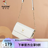 啄木鸟（TUCANO）包包女款2025年牛皮时尚单肩斜挎包女链条包实用生日礼物 菱格米白【经典小香风名媛】