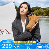 骆驼（CAMEL）大黄靴女都市户外四季可穿系带工装靴马丁靴 L23W307016 黄棕 35