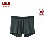 无印良品（MUJI）男式 莱赛尔 前封口 平角内裤 裤头四角裤 新品 深灰色 2A 1条 M （170/80A）