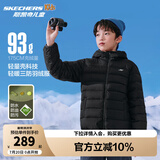 Skechers斯凯奇小暖宝羽绒服男童女童外套石墨烯蓄热保暖冬装P424K076 碳黑/0018 140 充绒量60g