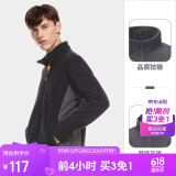 骆驼户外(CAMEL)防寒户外抓绒衣男女摇粒绒保暖双面加绒上衣加厚外套 A0W21a8152 曜石黑/墨灰 L