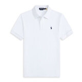 POLO SPORT美国保罗polo衫男小马标刺绣纯棉短袖T恤男经典百搭商务翻领体恤 白色宝蓝标 L 建议145-165斤