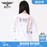BOY LONDON【繁花】潮牌T恤情侣款短袖樱花翅膀印花N01712 白色 S