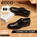爱步（ECCO）皮鞋男 商务皮鞋男鞋简约正装皮鞋男士亮面皮鞋德比鞋 墨本621634 黑色/磁石灰62163450839 40 尺码偏大