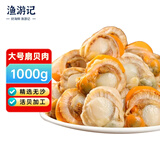渔游记扇贝肉去壳 特大号青岛原产 生鲜贝类海鲜粉丝扇贝 特大去壳扇贝肉1000g（40-80只）