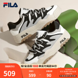 斐乐（FILA）斑斓鞋ROSETTA女鞋板鞋新款面包厚底鞋复古休闲鞋 雪白/黑-SB 40