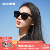 MOLSION陌森潮流太阳镜女2025肖战同款墨镜男方框高清偏光MS3129&MS3128 MS3129C10亮黑框+灰色片 偏光