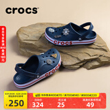 crocs卡骆驰洞洞鞋贝雅卡骆班轻便耐磨一脚蹬休闲鞋|205089 深蓝/辣椒红-4CC 45 (290mm)
