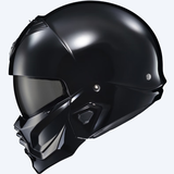 SCORPION EXO蝎子战士头盔COVERT 2踏板电动机车摩托复古半盔大码组合跑盔 GLOSS BLACKL亮黑 XL（58-59）CM