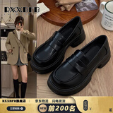 RXXBFB软底乐福鞋女2025秋冬季新款百搭jk单鞋复古配裙子英伦风小皮鞋女 哑光黑 37 (235mm)