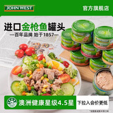 西部约翰（JOHN WEST）进口金枪鱼罐头 橄榄油浸 水浸为低脂无油零糖高蛋白 吞拿鱼即食 【混8罐】水4咖喱2芒果2